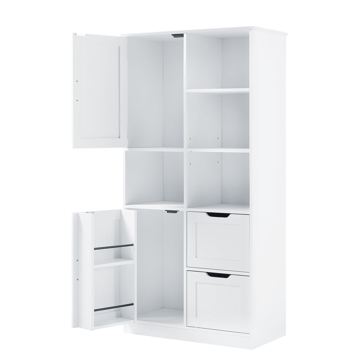 Mobile Bagno Porte Cassetti Ripiani Bianco