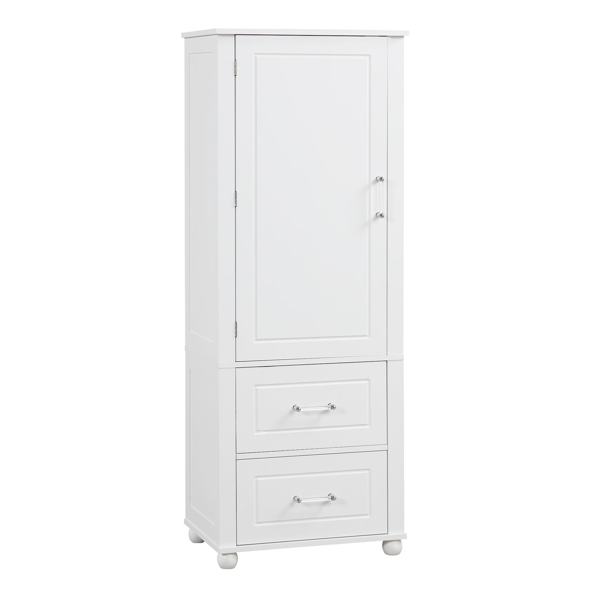 Armadietto Bagno Alto con Cassetti e Ripiano Regolabile