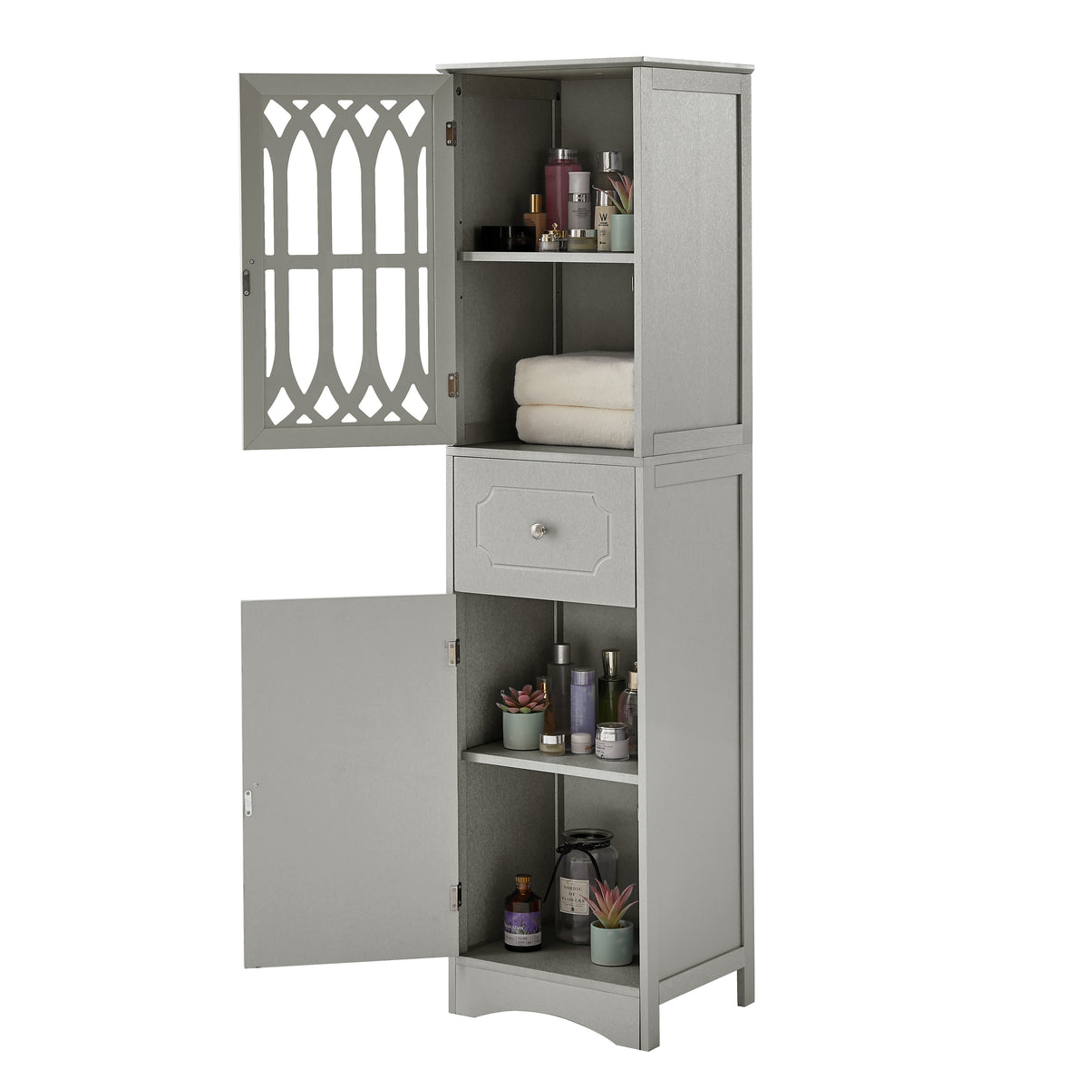 Mobile Bagno Alto con Cassetto Grigio