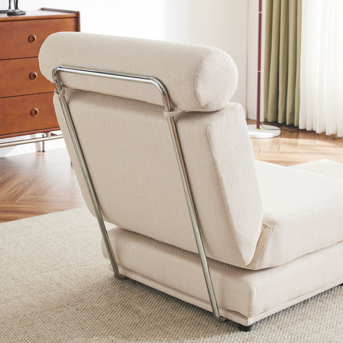 Poltrona Letto Pieghevole Bianco Crema
