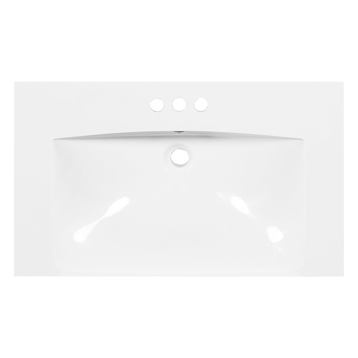 Lavabo Resina 76cm Bianco 3 Fori