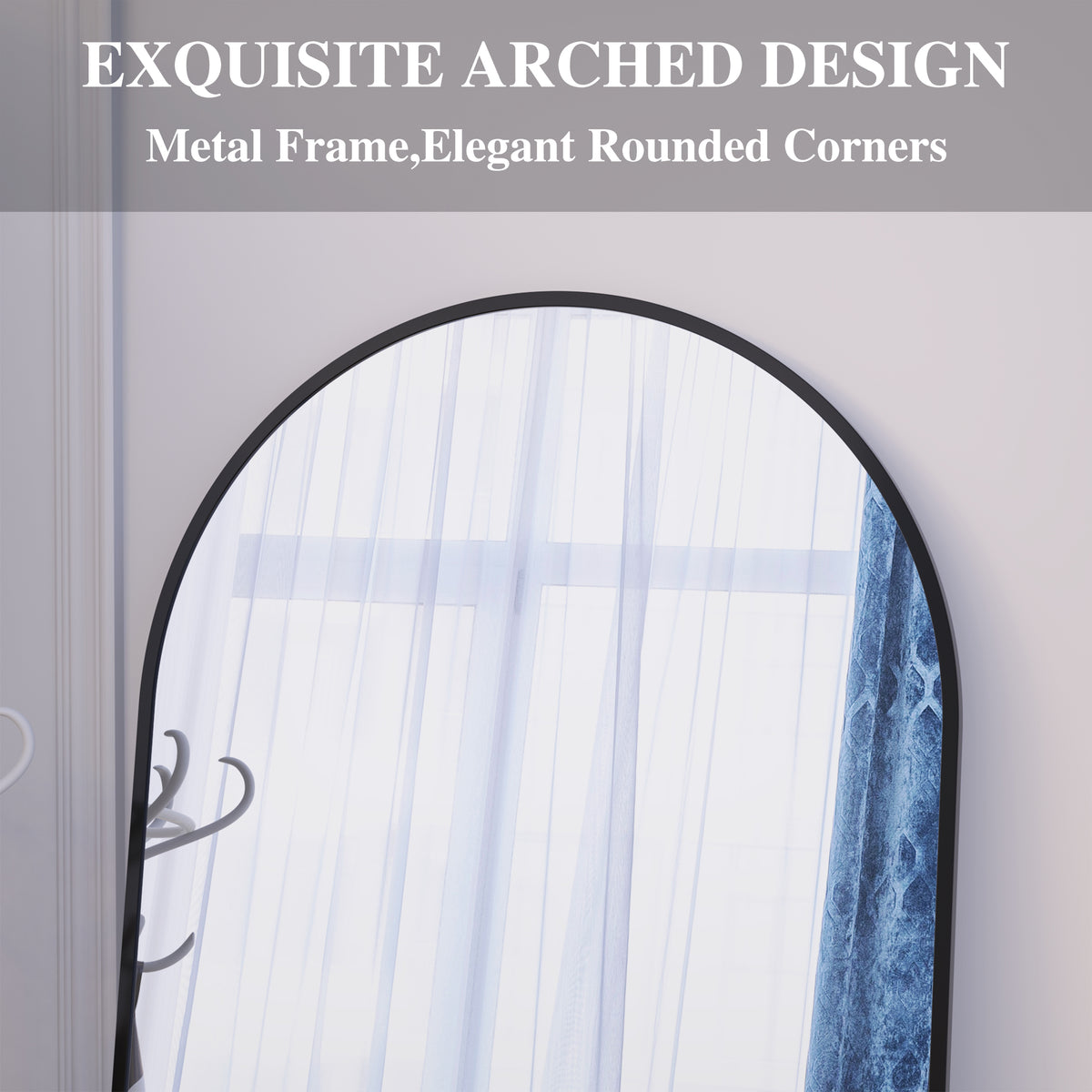 Specchio Arco 180x81cm Nero Corpo Intero