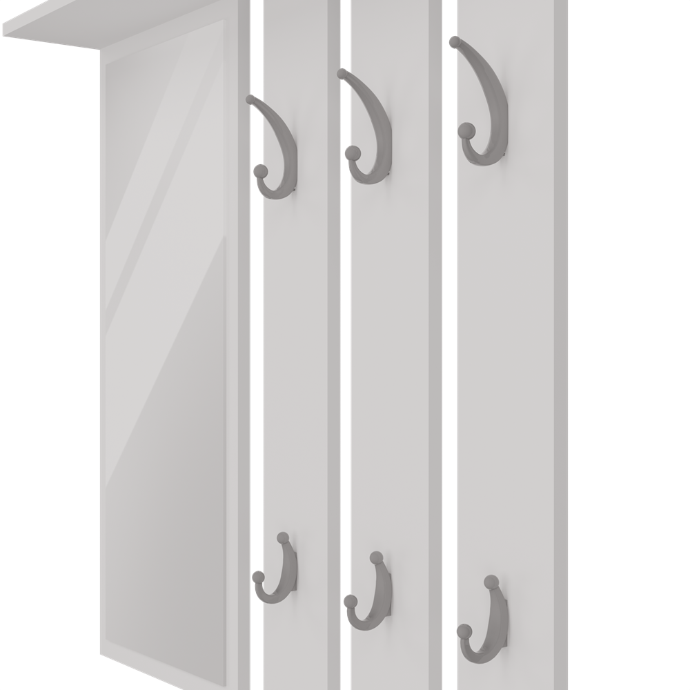 Appendiabiti Opal con Specchio – Bianco Opaco 85x15x82 cm