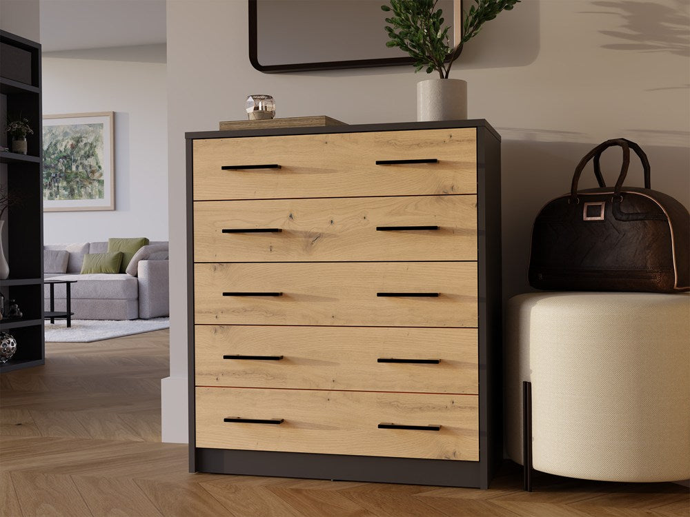 Scarpiera Linea 5 Ante – Antracite e Rovere