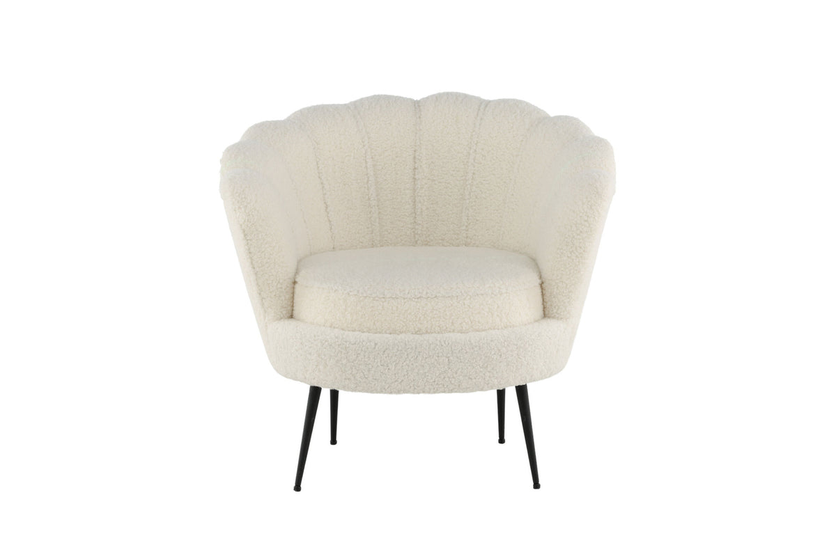 Poltrona Calais Teddy Bianco e Nero