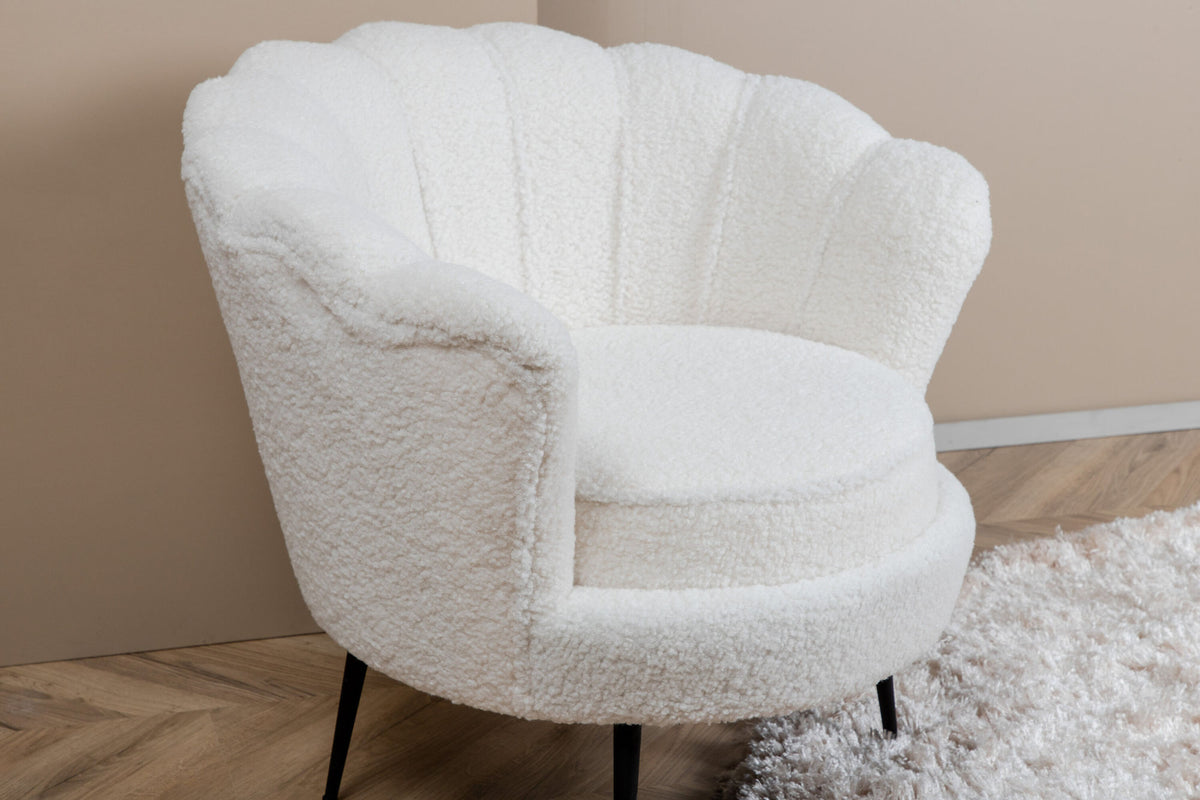 Poltrona Calais Teddy Bianco e Nero
