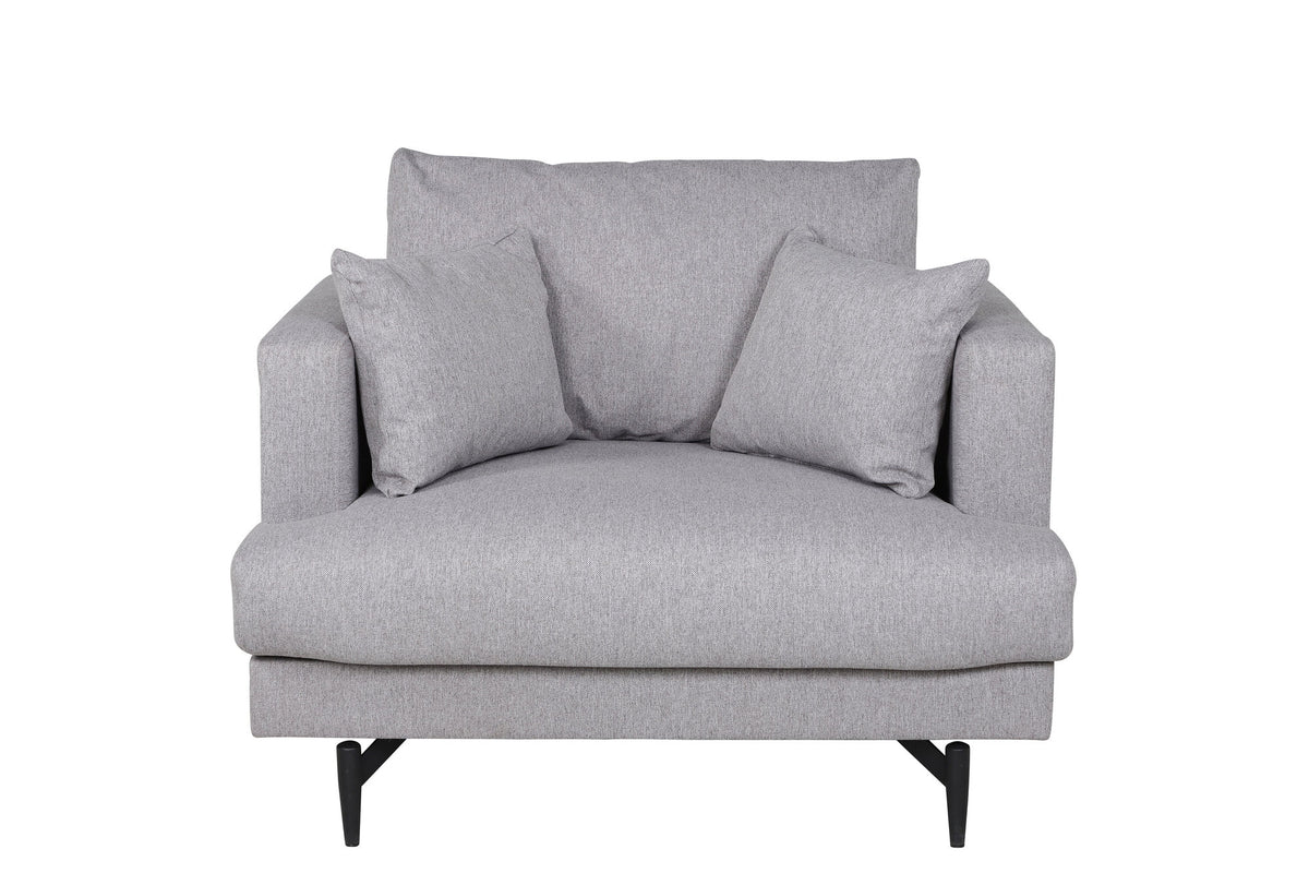 Poltrona Singola Sofia in Tessuto Grigio - Design Nordico Moderno