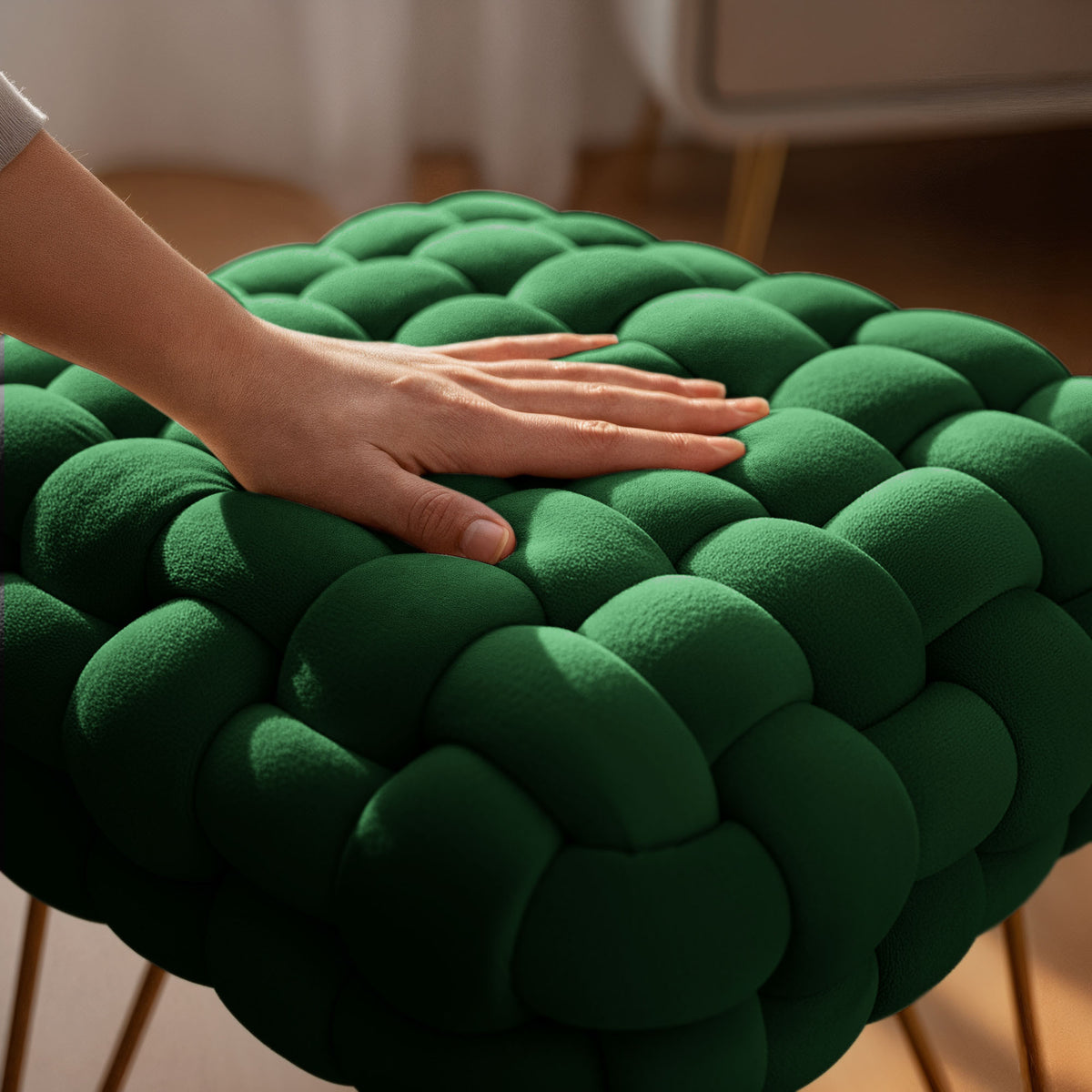 Pouf Velluto 38 cm – Verde Bottiglia