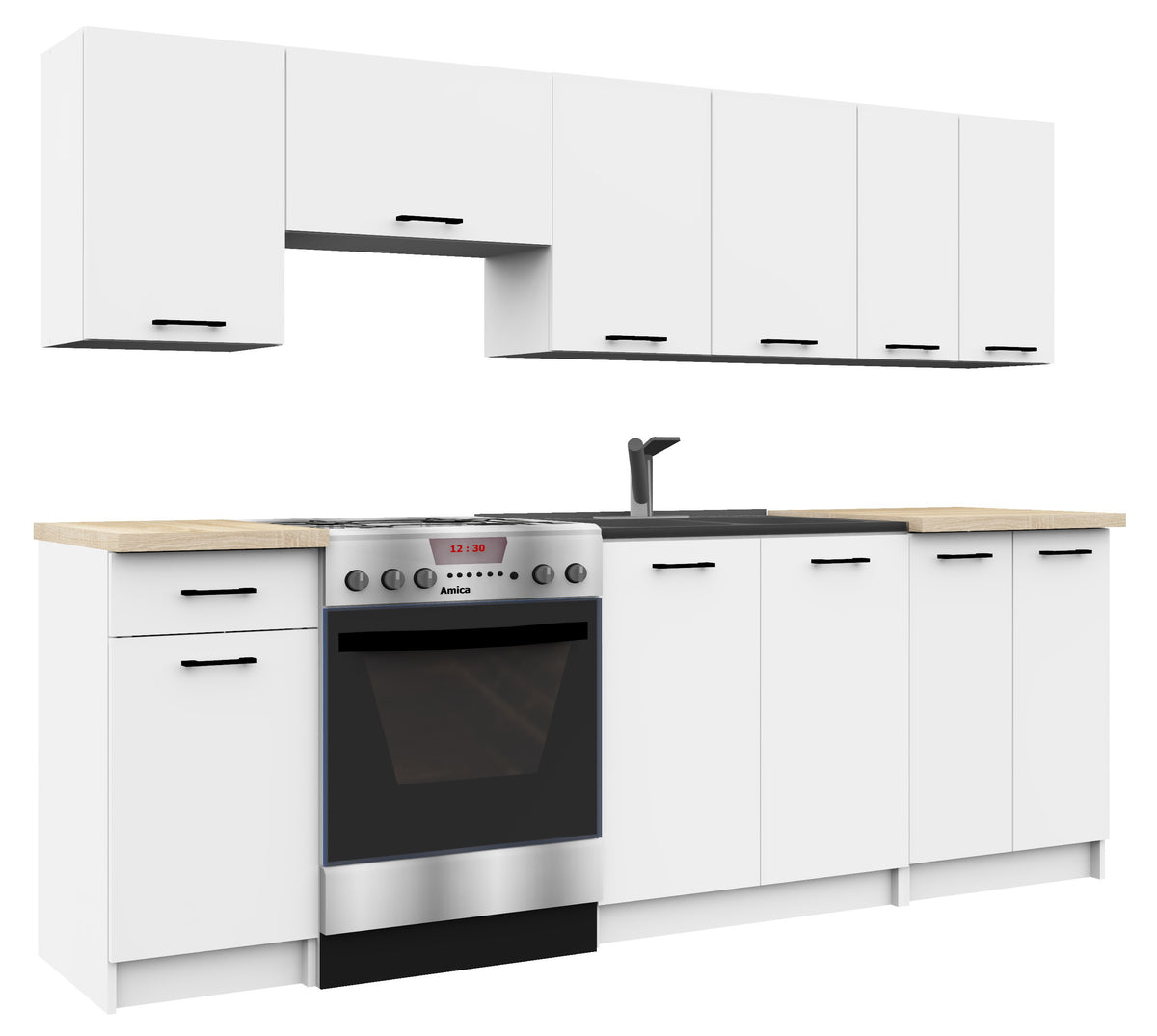 Set Cucina Luce 7 Elementi – Bianco 240x46x203 cm