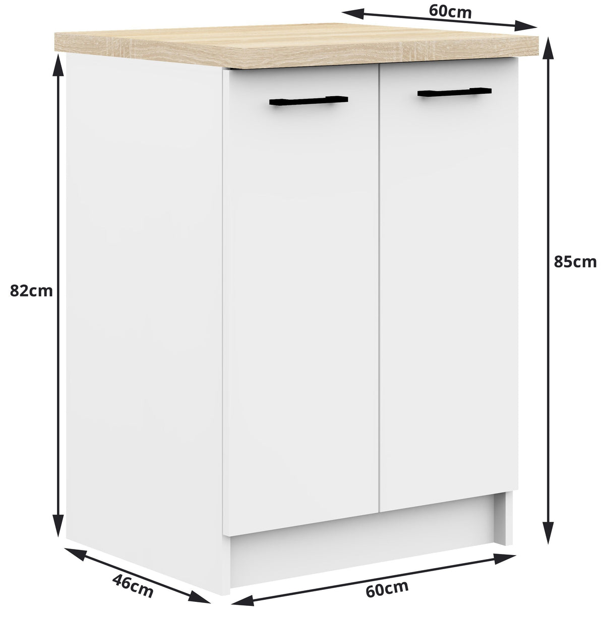 Set Cucina Luce 7 Elementi – Bianco 240x46x203 cm