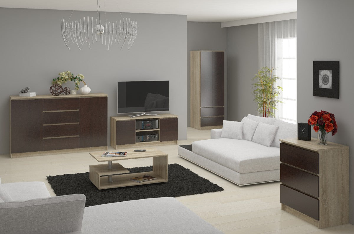 Cassettiera Nobile 6 Cassetti – Sonoma/Wengé 138x40x77 cm