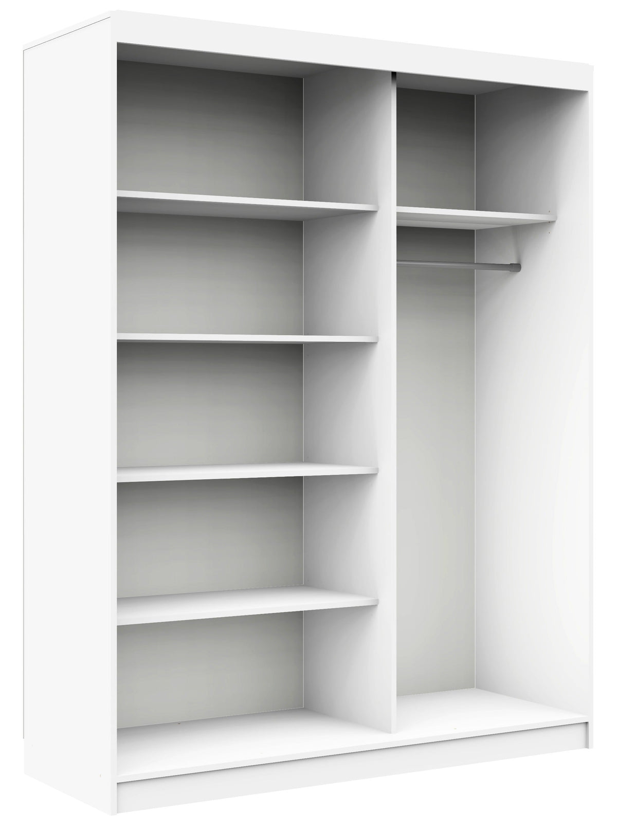 Armadio Scorrevole 150 cm con Specchio — Bianco