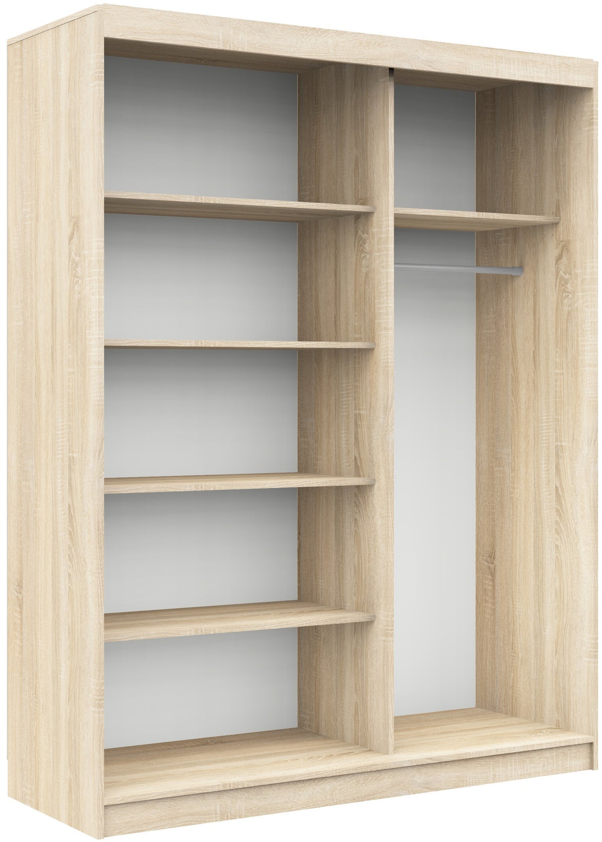 Armadio Scorrevole Sera 150 cm Specchio – Sonoma/Bianco