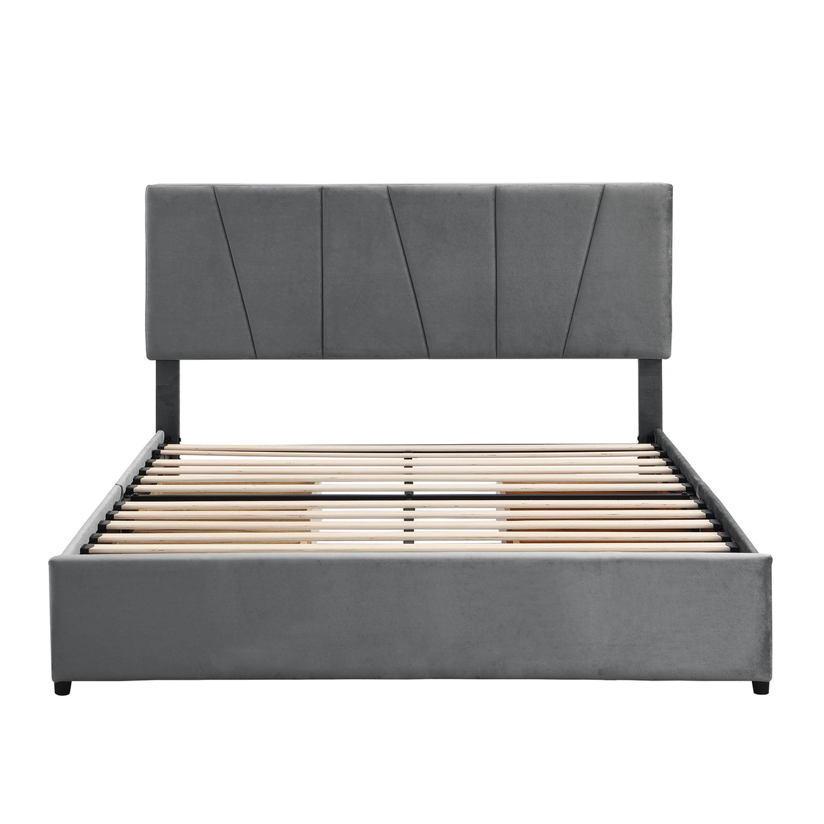 Letto Queen RegalGrey con Cassetti e Testiera Regolabile