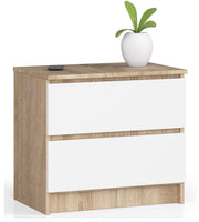 Cassettiera 60 cm 2 Cassetti – Rovere Sonoma/Bianco