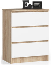Cassettiera 60 cm 3 Cassetti – Rovere Sonoma/Bianco