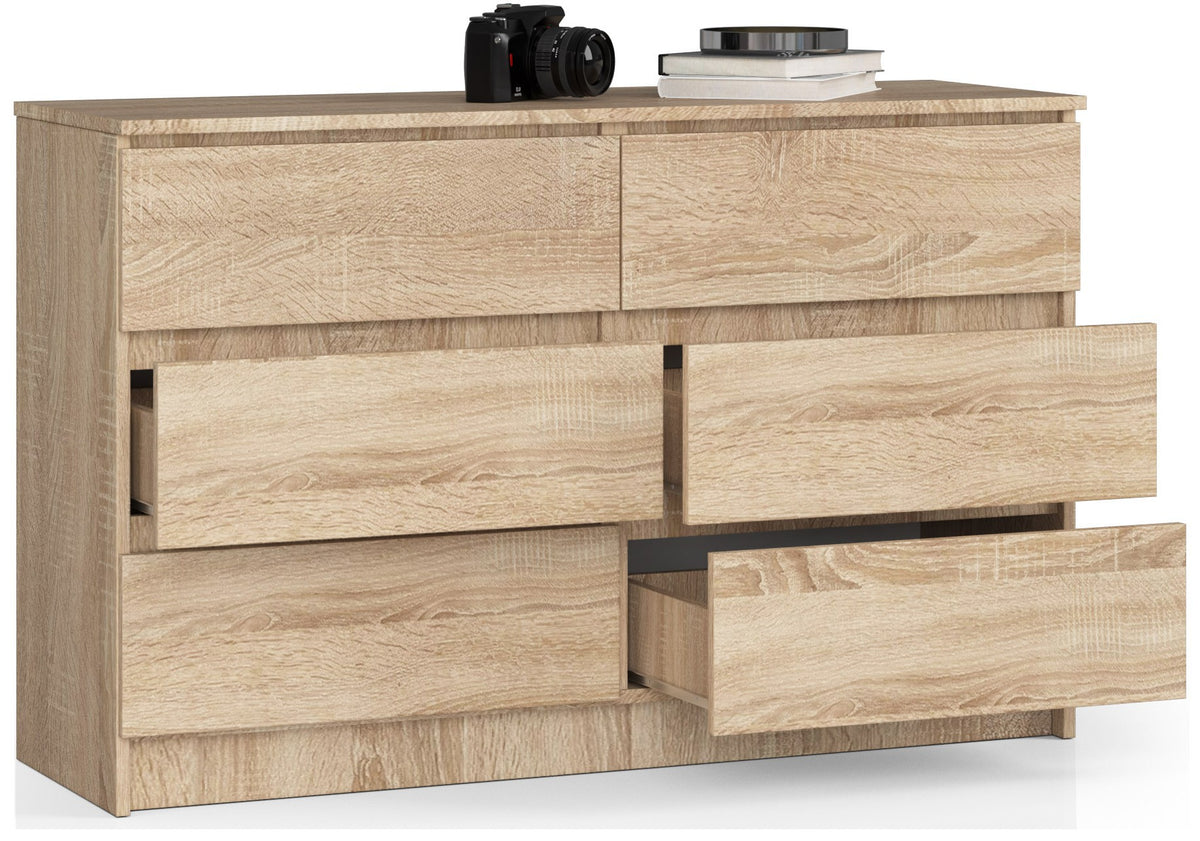 Cassettiera Linea 120 cm 6 Cassetti – Rovere Sonoma