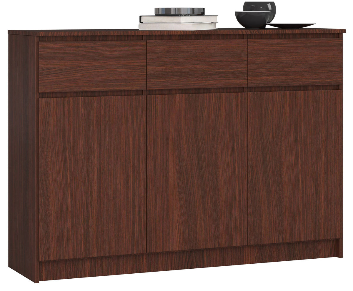 Cassettiera 140 cm 3 Ante 3 Cassetti – Wengé
