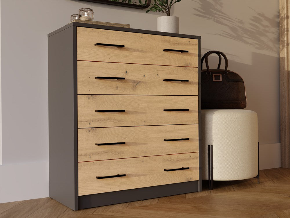 Scarpiera Linea 5 Ante – Antracite e Rovere
