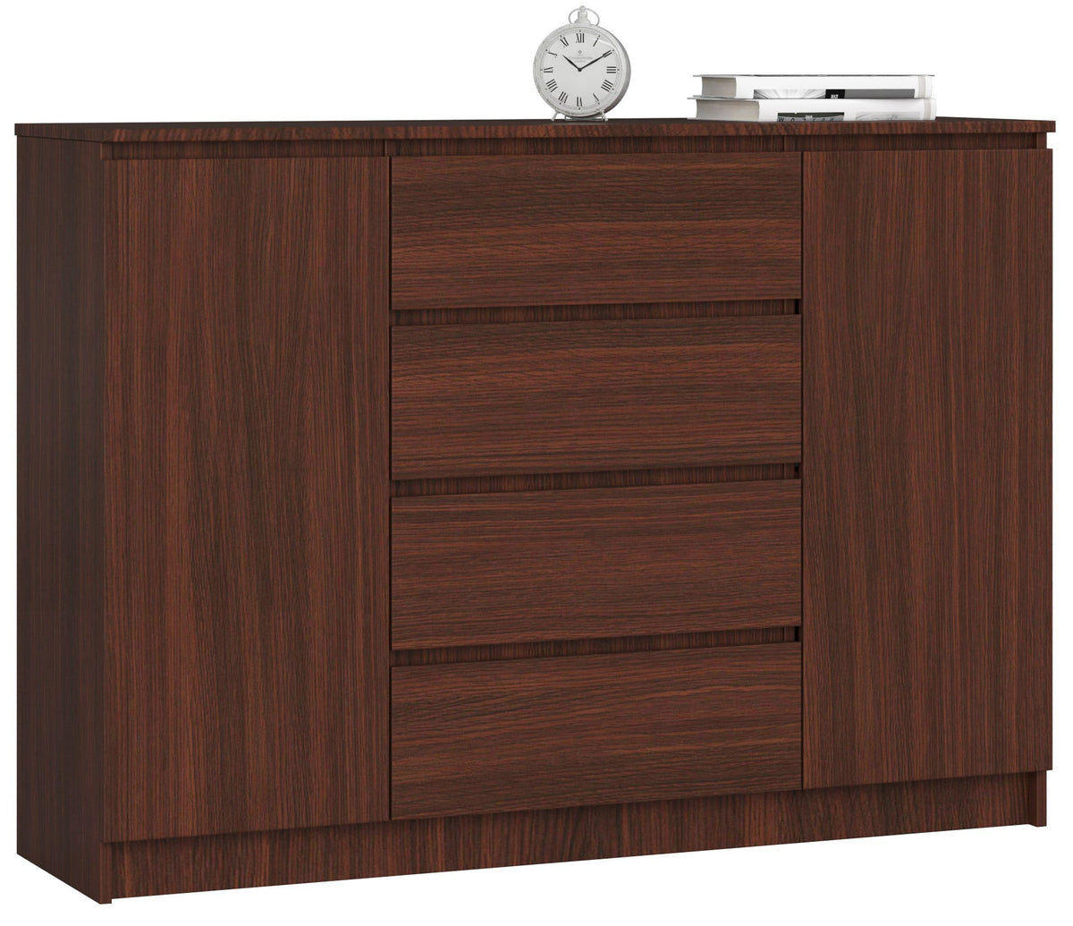 Credenza Linea 140 cm 2 Ante 4 Cassetti – Wengé