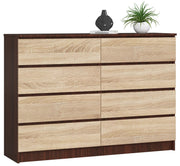 Cassettiera 140 cm 8 Cassetti – Wengé/Rovere Sonoma