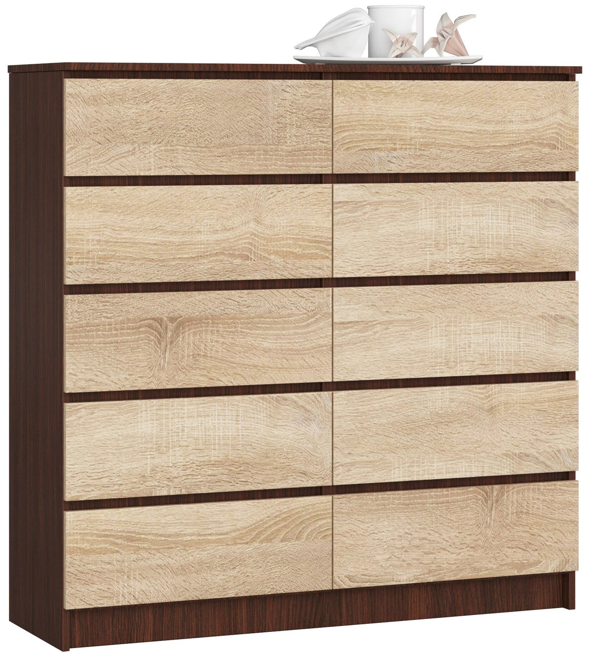 Credenza Linea 120 cm 10 Cassetti – Wenge/Sonoma