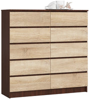 Credenza Linea 120 cm 10 Cassetti – Wenge/Sonoma