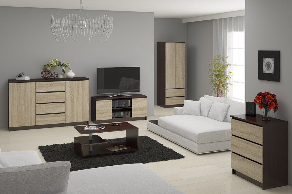 Cassettiera 140 cm 8 Cassetti – Wengé/Rovere Sonoma