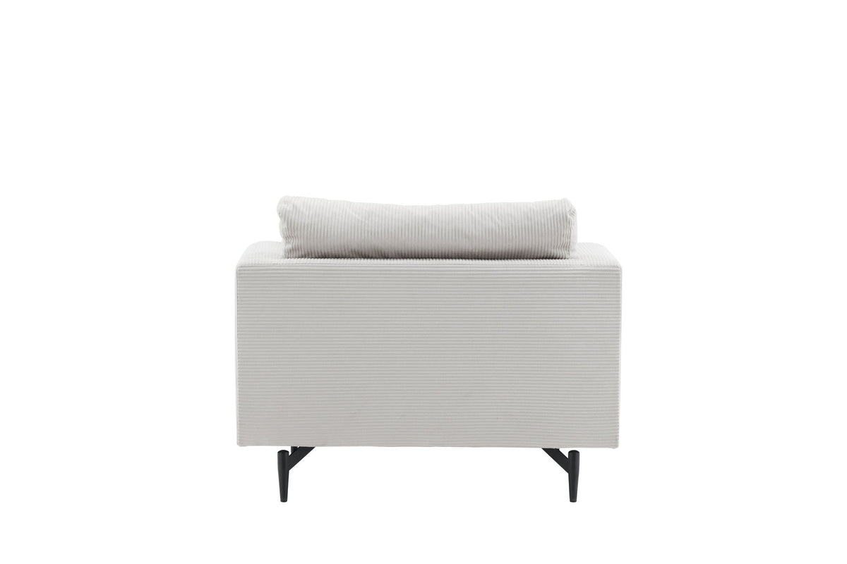 Sofia Single Sofa - Black / Beige Corduroy