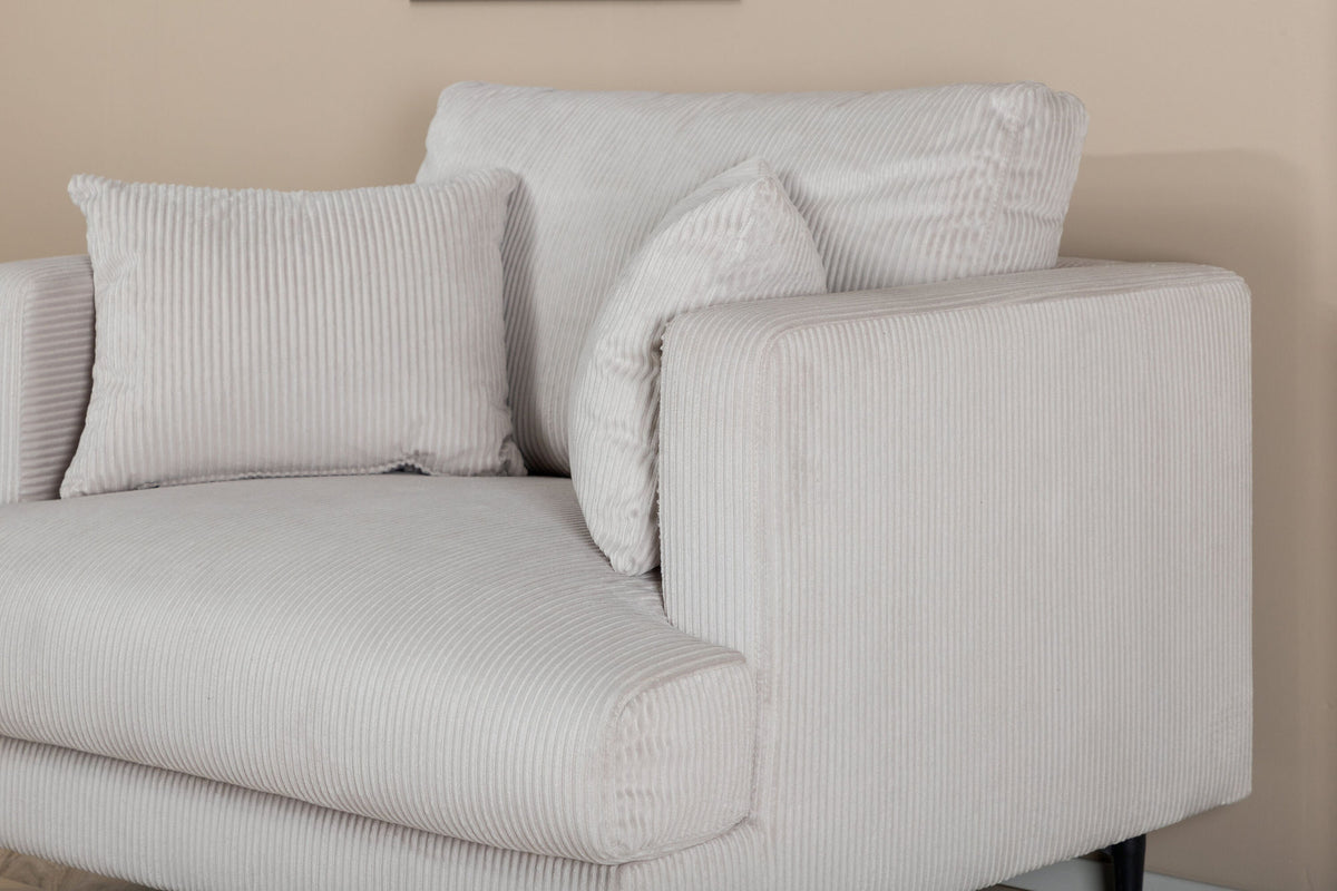 Sofia Single Sofa - Black / Beige Corduroy