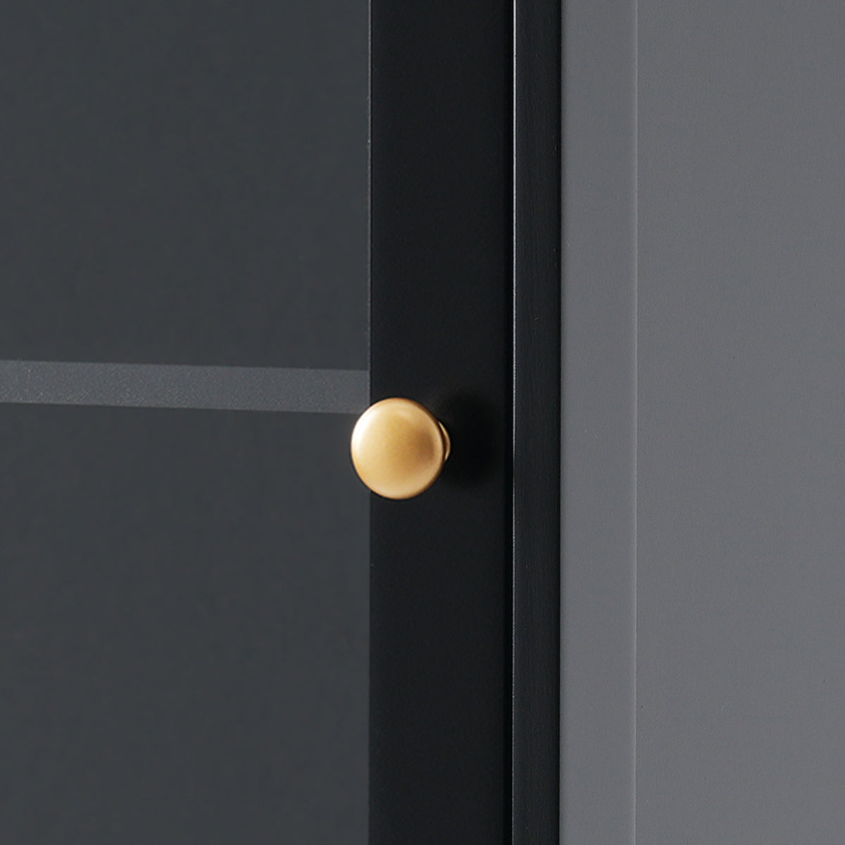 Mobile Bagno Alto Nero con Ante Vetro