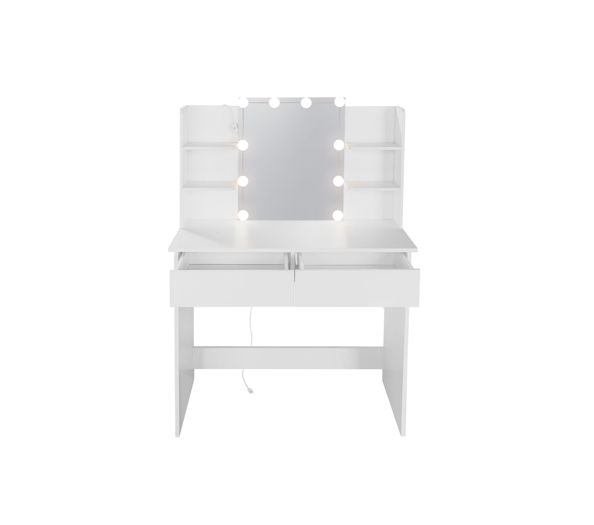 Toeletta Bianca con LED e 2 Cassetti