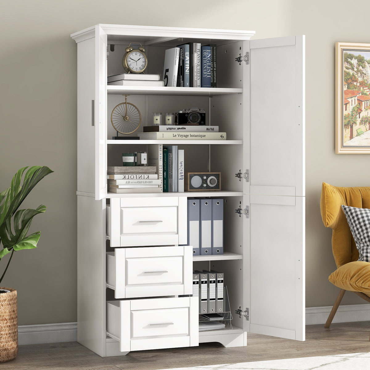 Mobile Bagno Alto Porte Cassetti Bianco
