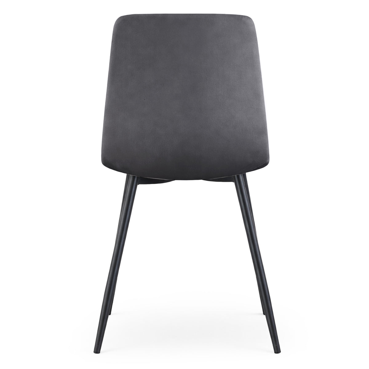 Set 2 Sedie Nero Velluto Trapuntato Gambe Nere – Grafite Scuro