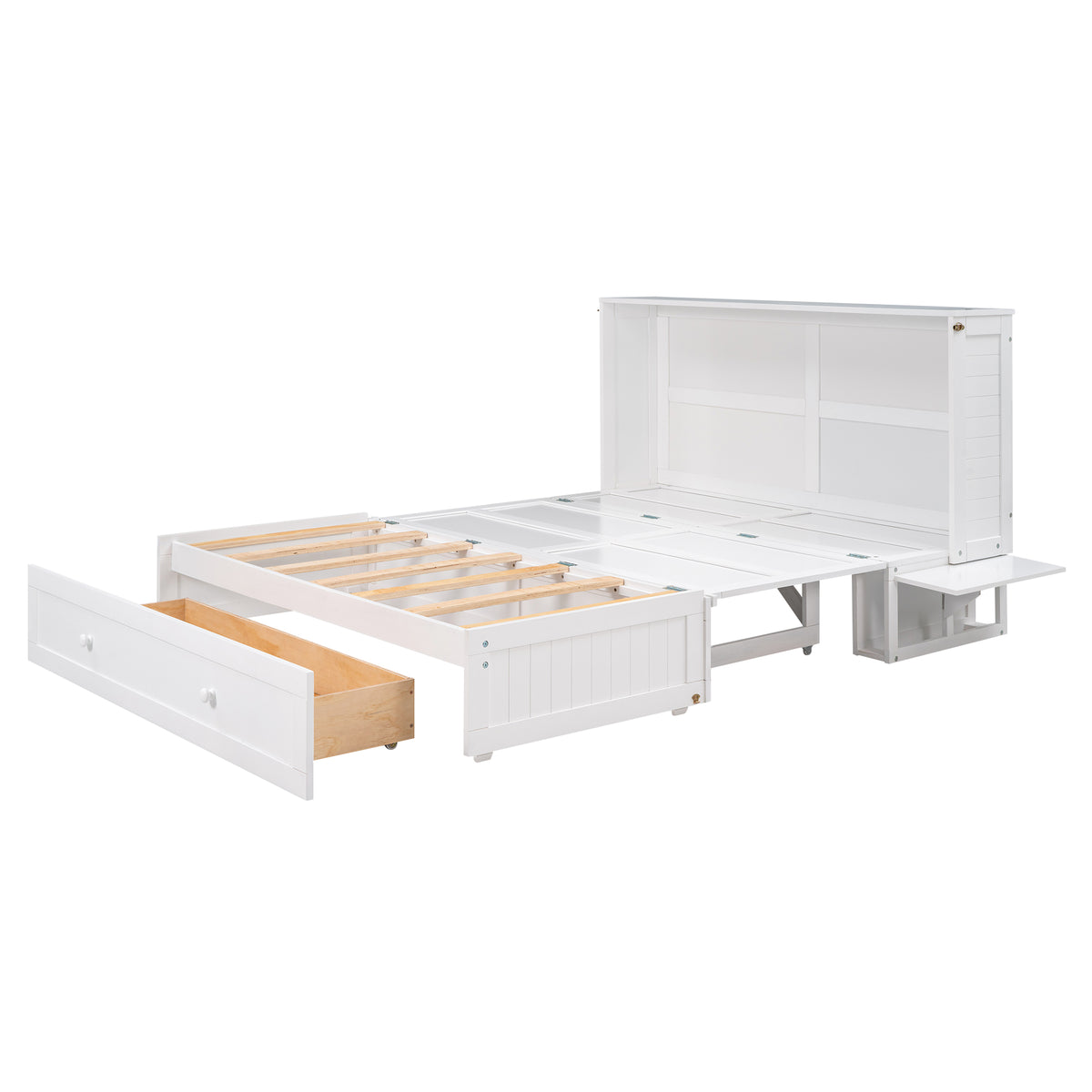 Letto Murphy Queen Bianco con Cassetto