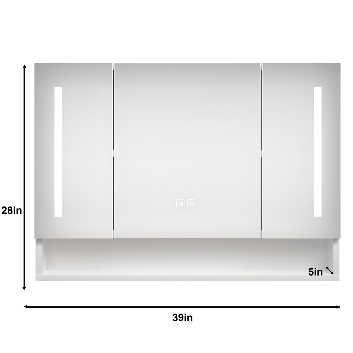 Armadietto Bagno LED 100x70cm 3 Ante