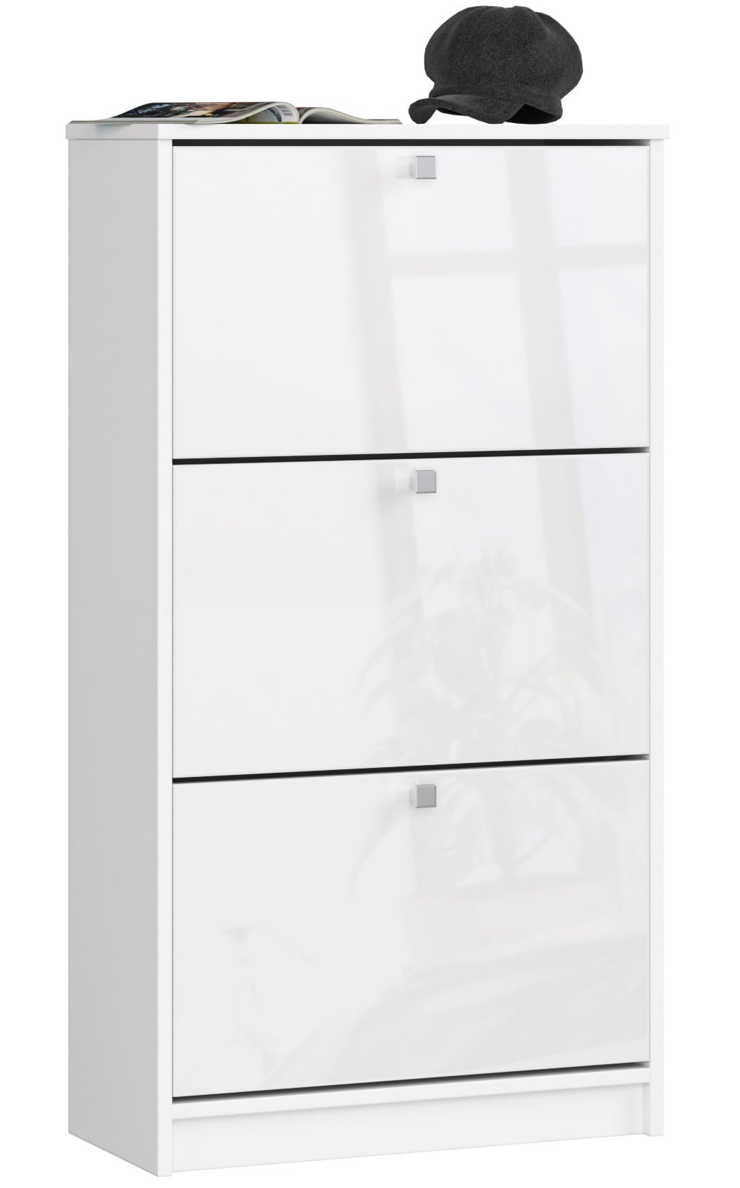 Scarpiera Linea 60 cm 3 Ante – Bianco Lucido
