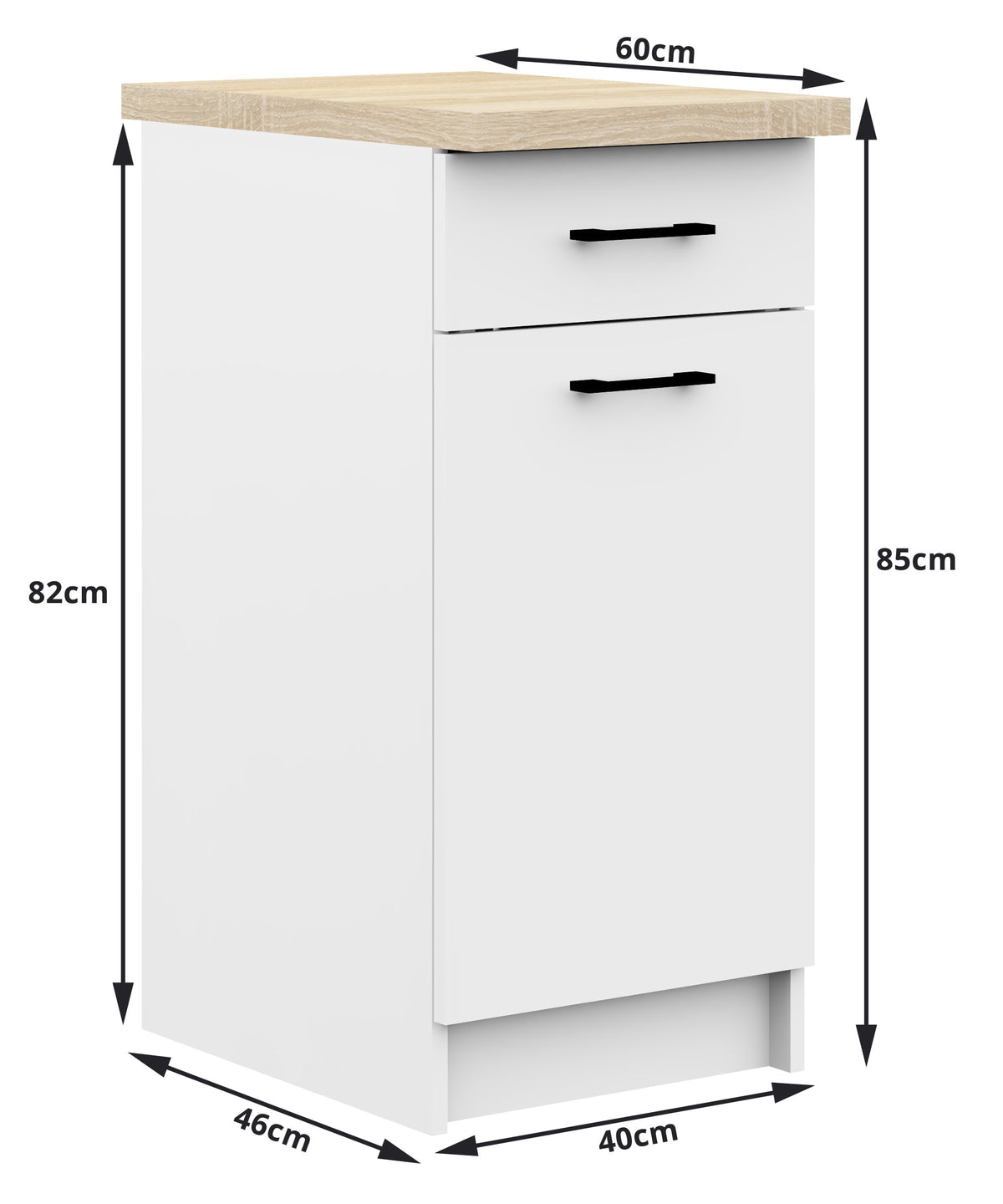 Set Cucina Linea 9 Elementi – Bianco/Sonoma 300x46x203 cm