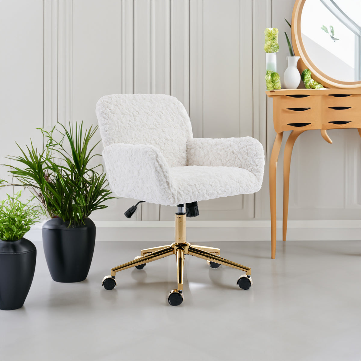 Sedia Ufficio Girevole Regolabile Base Oro