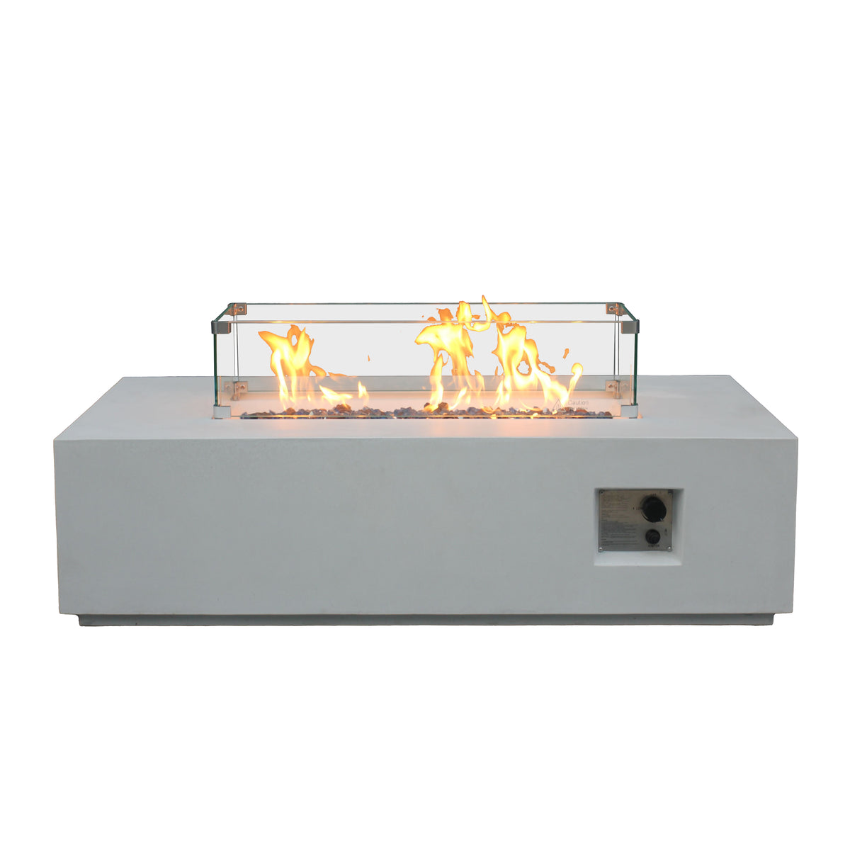Fire Pit Esterno Propano Cemento Bianco