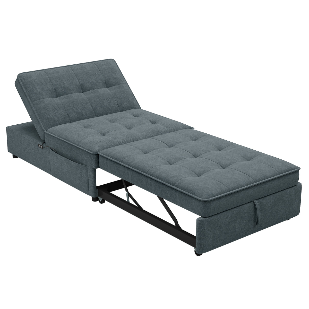 Divano Letto 4in1 Pouf Ripostiglio Blu