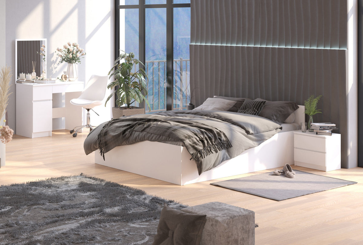 Letto Contenitore Luce 100x200 cm con Rete – Bianco