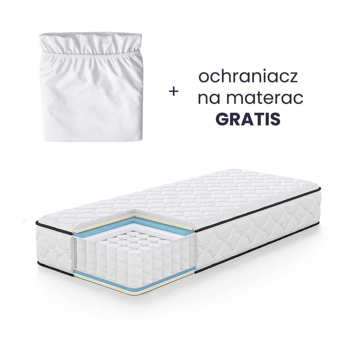 Materasso a Molle con Coprimaterasso 80x190 cm H24