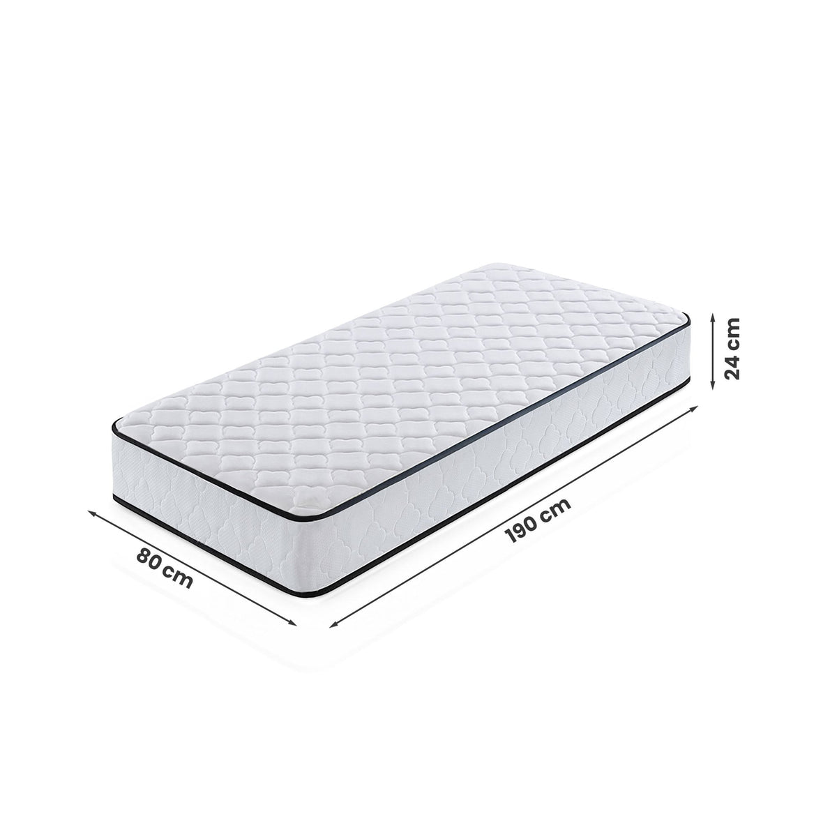 Materasso a Molle con Coprimaterasso 80x190 cm H24