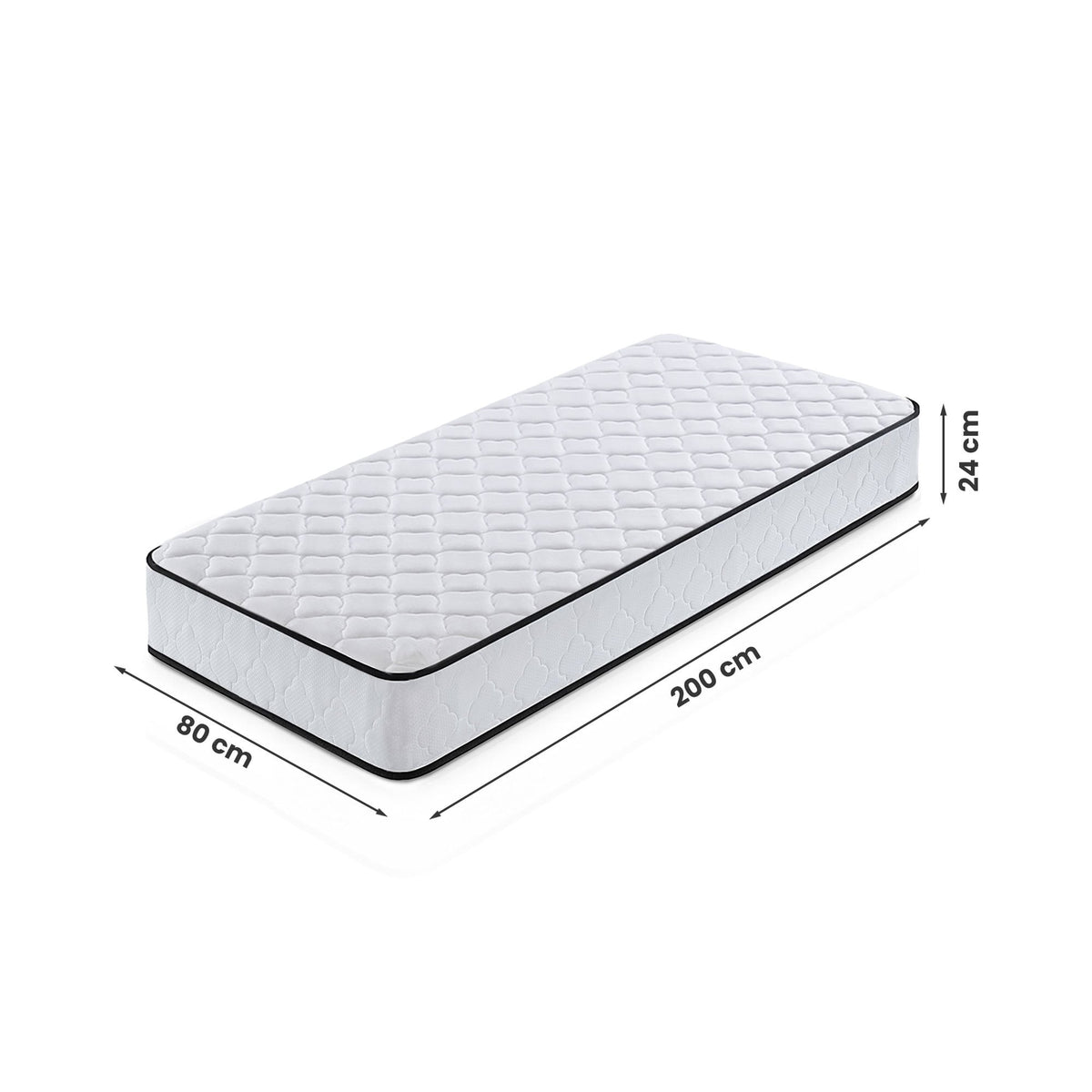Materasso a Molle con Coprimaterasso 80x200 cm H24