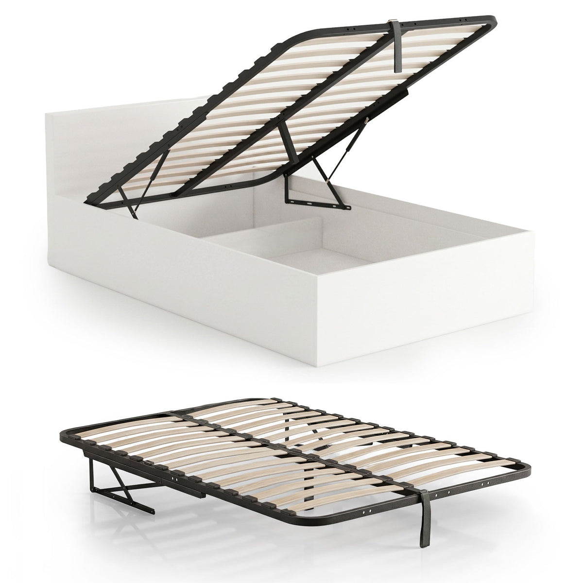 Rete Letto Metallo con Meccanismo a Gas 28 Doghe Divisa 100x200 cm