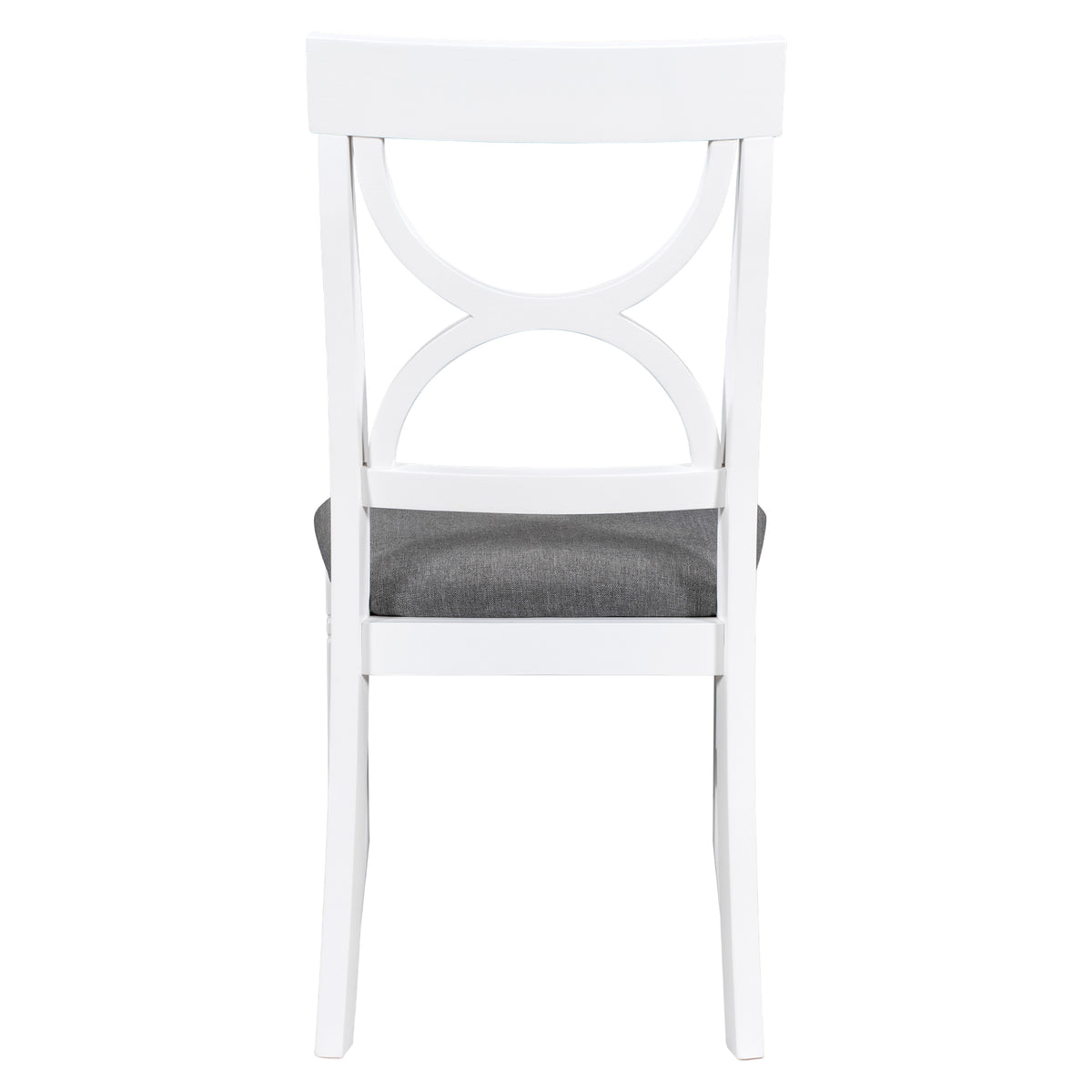 Set Tavolo Pranzo 6 Pezzi Legno Grigio Bianco