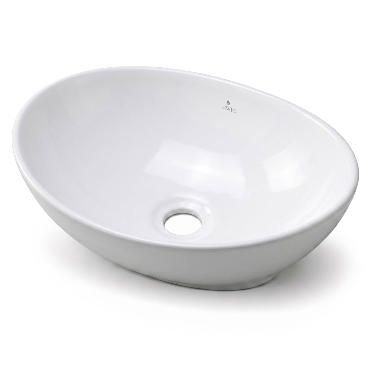 Lavabo d'Appoggio Ovale Ceramica 41 cm – Bianco