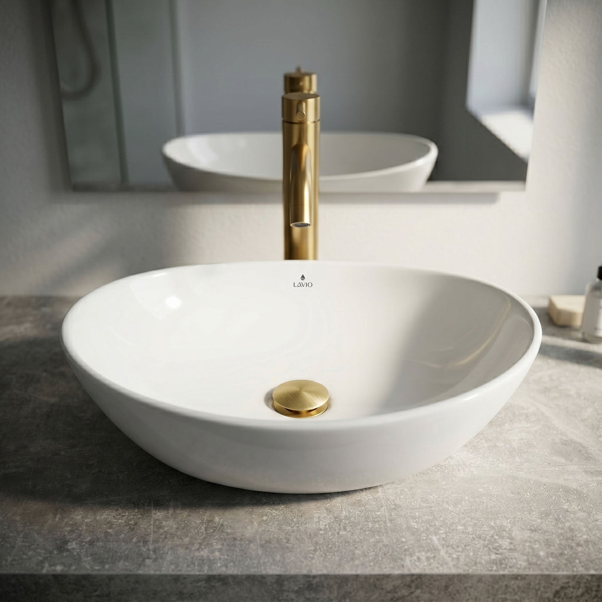 Lavabo d'Appoggio Ovale Ceramica 41 cm – Bianco