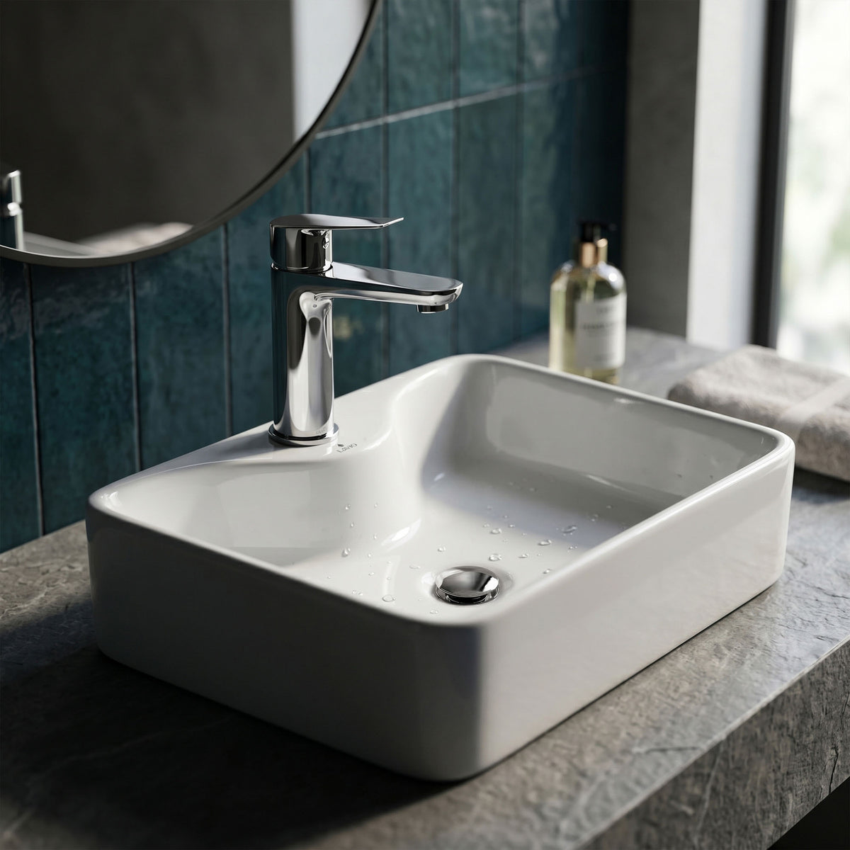Lavabo d'Appoggio Rettangolare Ceramica 47 cm – Bianco